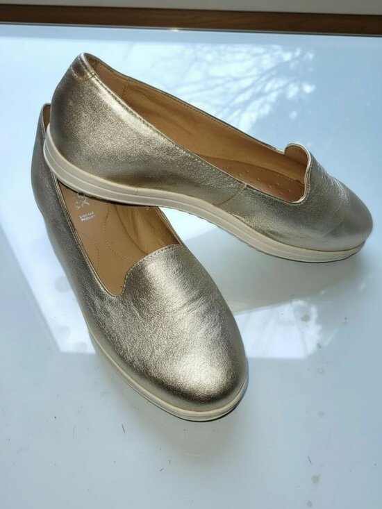 Geox Shoes - Geox Respira Gold Loafers Size EU 37